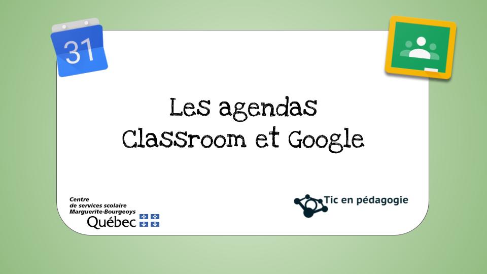 Google Agenda et agenda Classroom