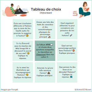 Tableau de choix à 9 cases